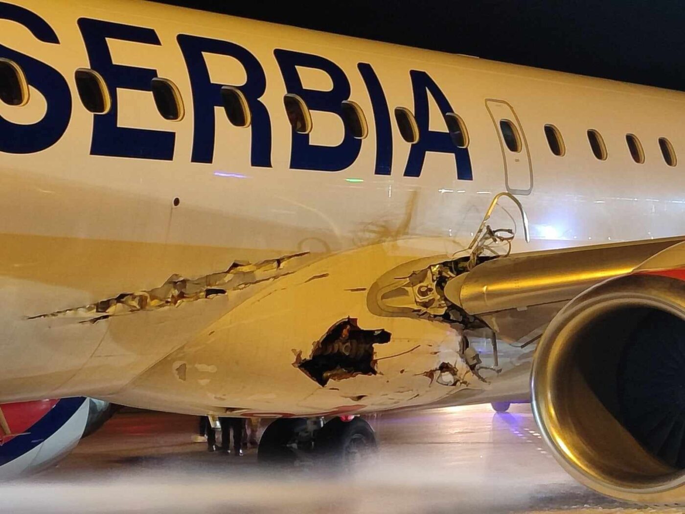 Air Serbia Embraer Erj Severely Damaged During Take Off