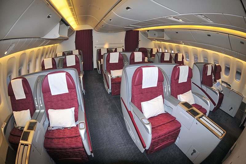 qatar airways a340 primera clase