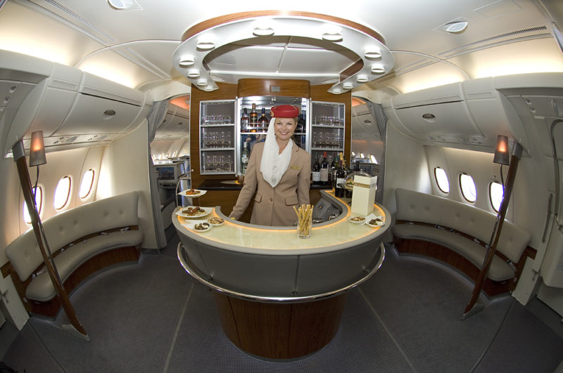 Emirates A380 onboard Bar