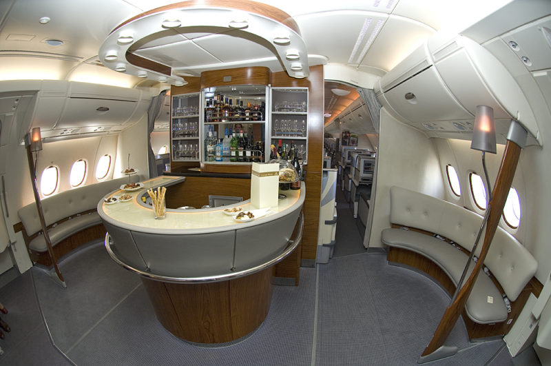 Emirates A380 onboard Bar