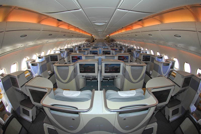 Emirates A380 Business Class cabin