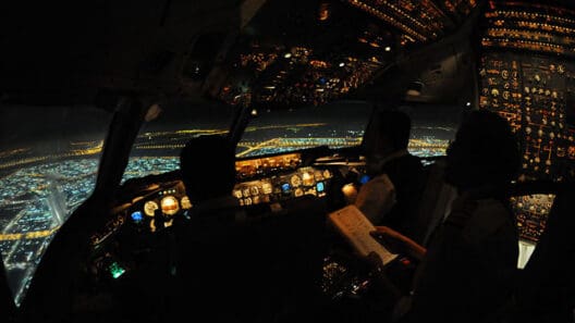 people in the cockpit of an airplane