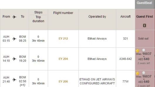 Etihad 50% off Miles Promotion