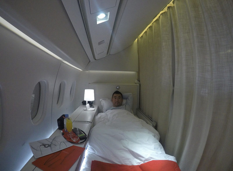 Air France La Premiere First Class bedding