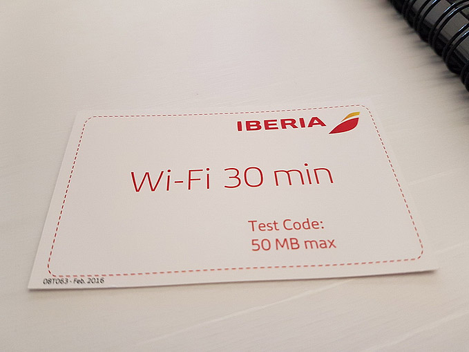 Iberia New Business Class A330-200 Wifi card