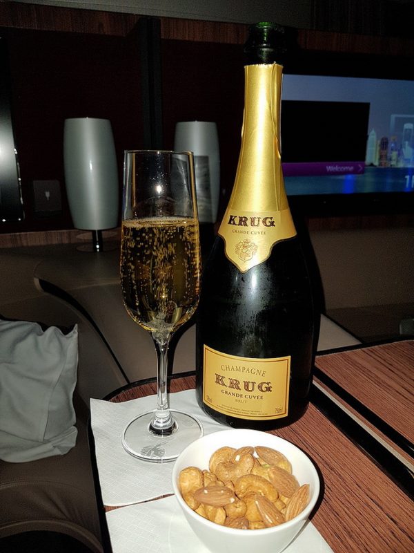 Krug Champagne Served on Qatar Airways First Class