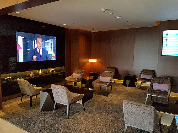 Etihad Abu Dhabi First Class Lounge TV area