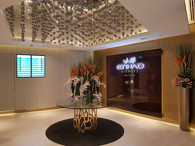 Etihad Airways Abu Dhabi First Class Lounge lobby