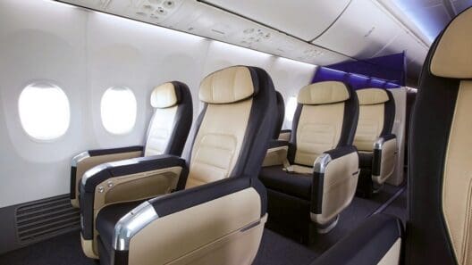 a row of seats in an airplane