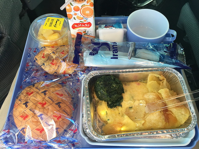 Iran Air Economy Class breakfast