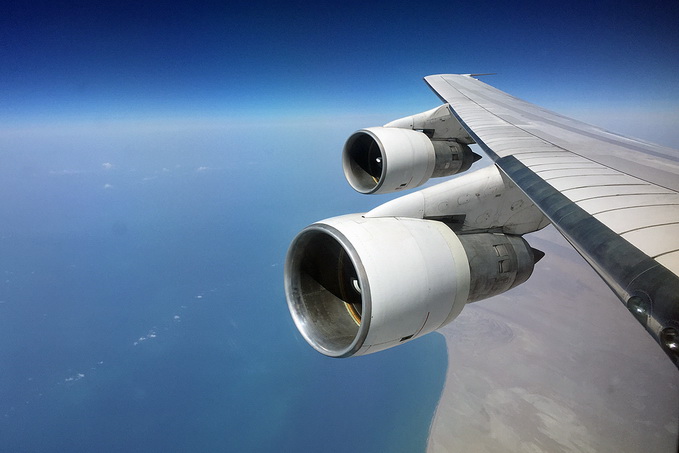 Iran Air B747-SP Wing view