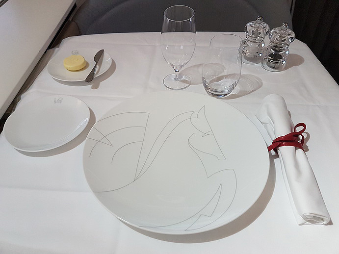 Air France First Class table setting