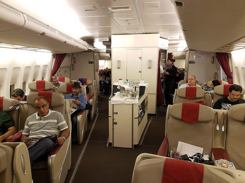 Royal Air Maroc B747-400 Business Class cabin