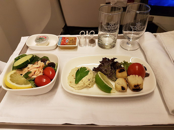 Royal Air Maroc B747-400 Business Class Meal starter
