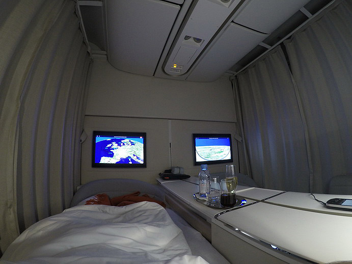 Air France La Premiere First Class with curtain closed