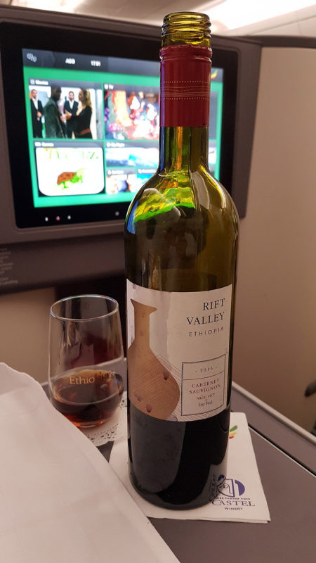 Ethiopian Airlines A350 Cloud Nine Business Class Wine
