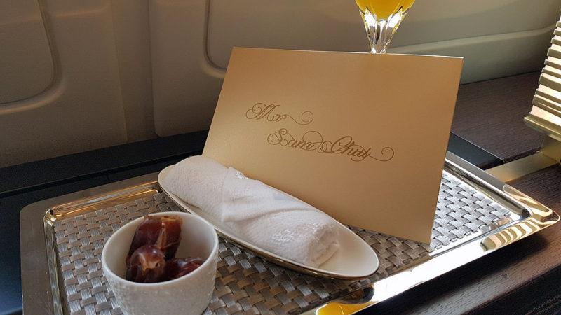 Etihad Airways The Residence Personalized Welcome Letter, arabic date