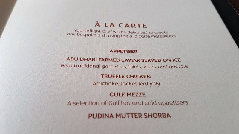 a menu with text on it