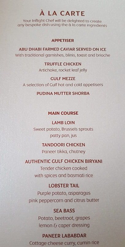 a menu of a restaurant