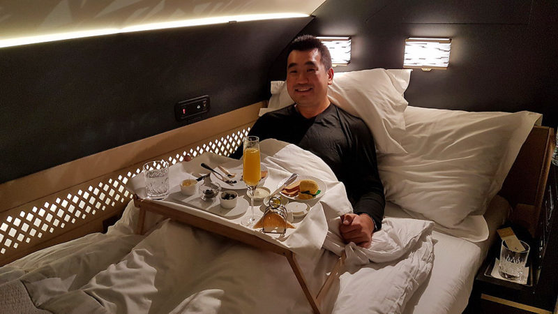 Etihad Airways The Residence Dining in-bed