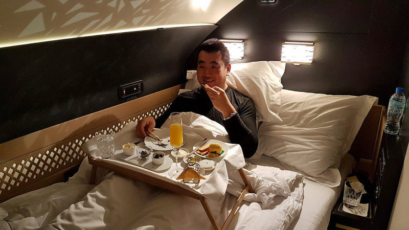 Etihad Airways The Residence Dining in-bed