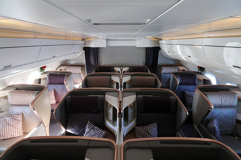 Singapore Airlines A350 Business Class cabin