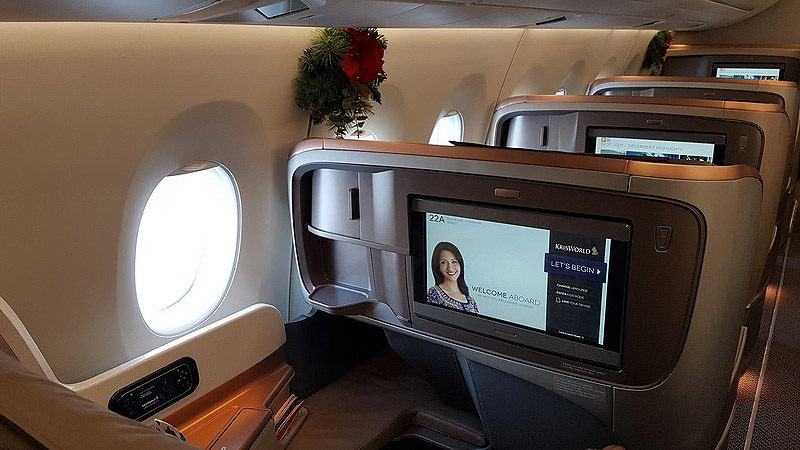 Singapore Airlines A350 Business Class cabin