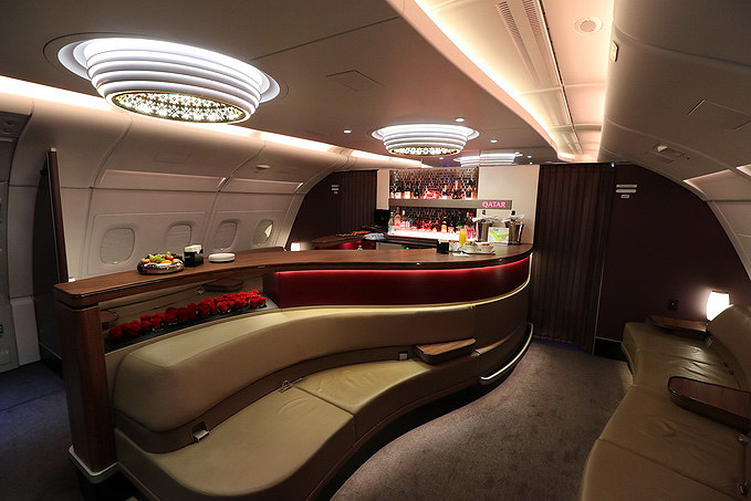 Qatar Airways A380 Premium Class Bar
