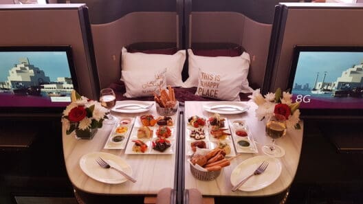 a table with food on it