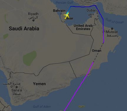 Qatar Airways flight to Africa routing