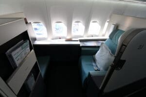 a seat in an airplane