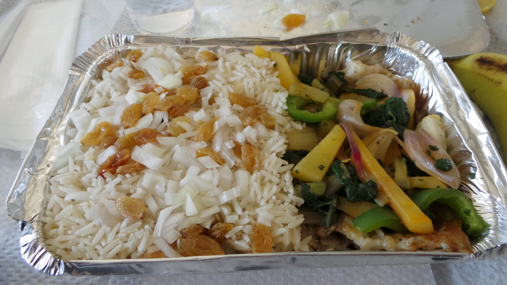 African Express in-flight meal