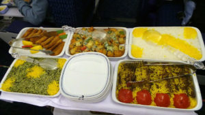 Iran Air Homa Class in-flight dining