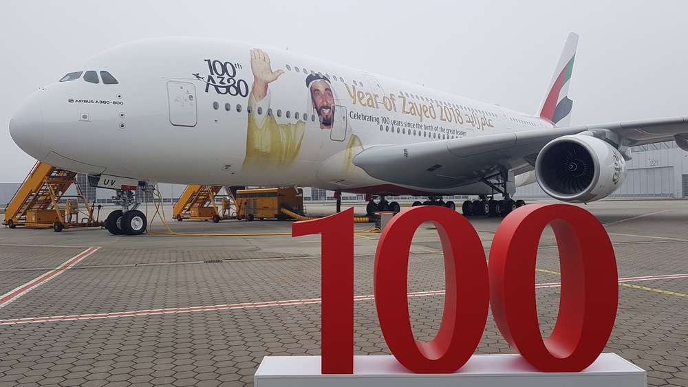 Emirates 100th A380, A6-EUV