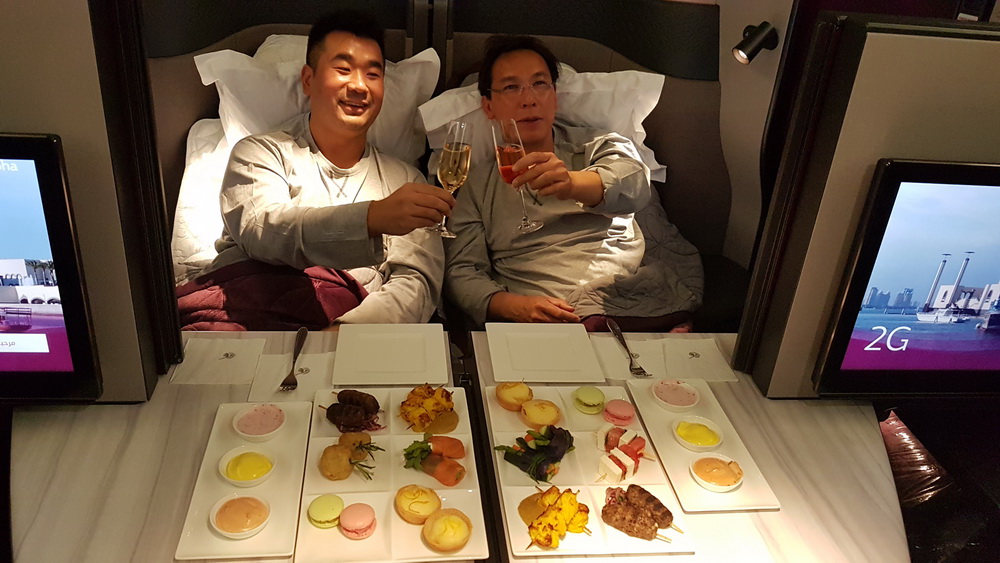 Qatar Airways Qsuite dining - snack platter