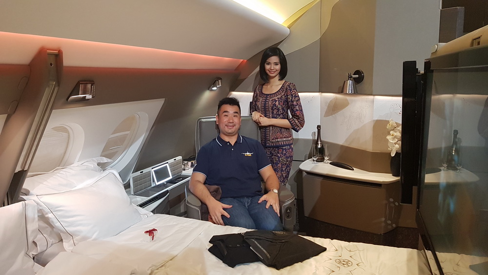 Myself inside the Singapore Airlines new First Class Suites.