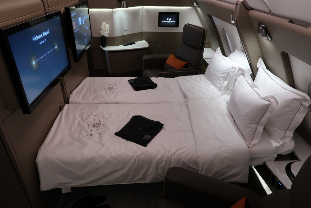 two beds in a plane