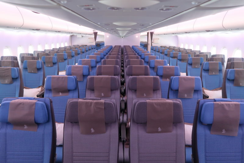 a row of seats in an airplane