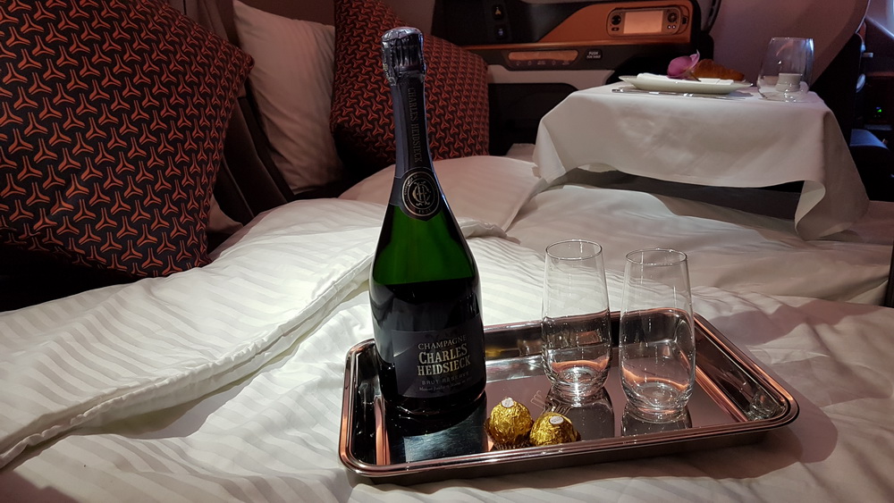 Singapore Airlines Business Class Champagne Charles Heidsieck