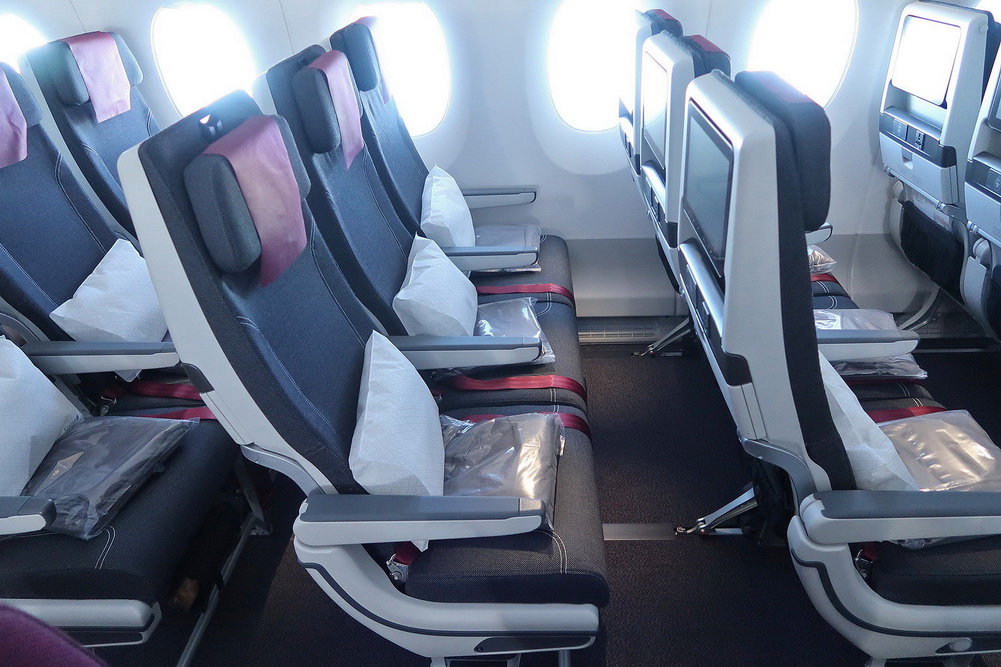 Qatar Airways Airbus A350-1000 Economy Class cabin