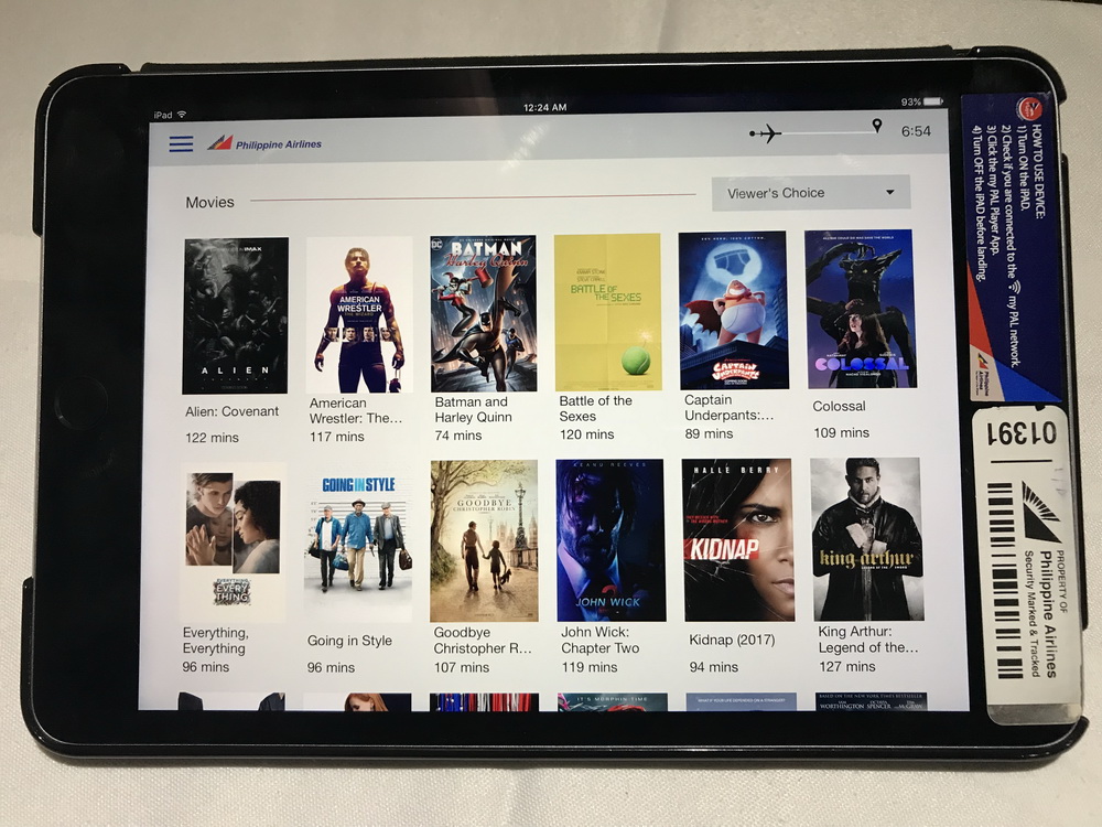 a tablet with a screen showing movies
