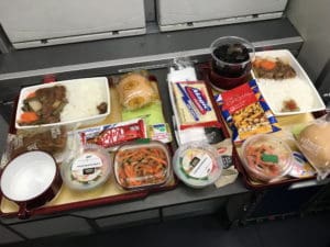 a tray of food on a table