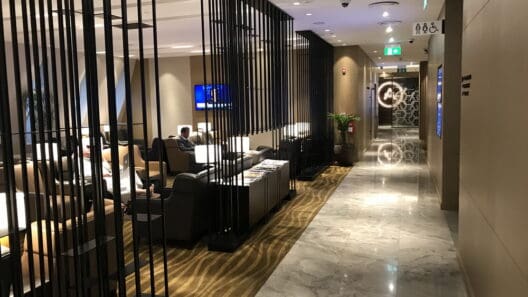 a room with a large metal divider