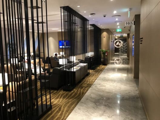 a room with a large metal divider