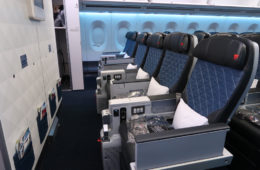 a row of seats in an airplane