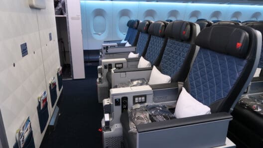 a row of seats in an airplane