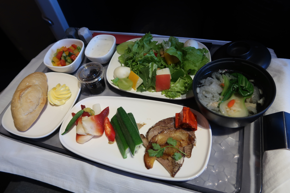 a tray of food on a table