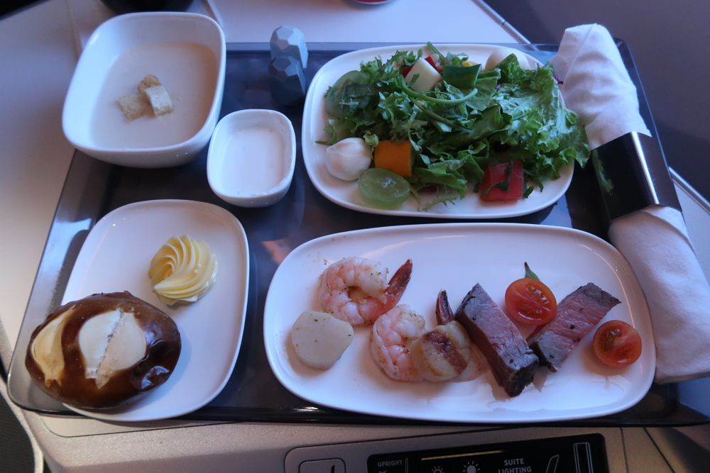 a tray of food on a table