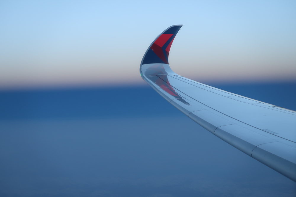 the wing of an airplane