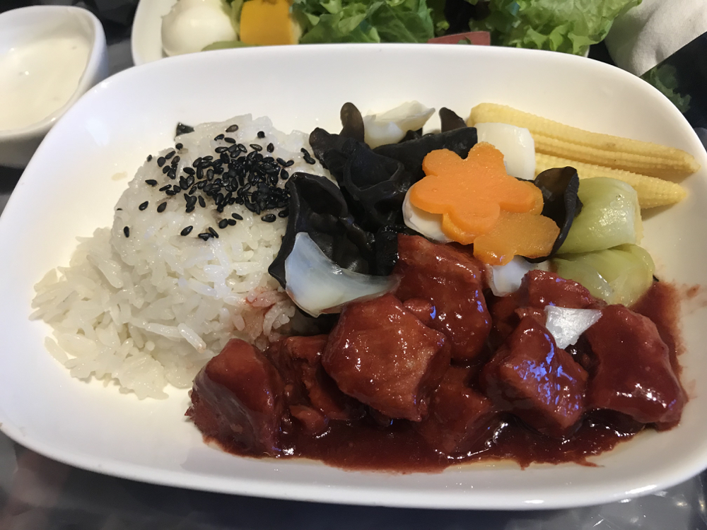 a plate of food on a table